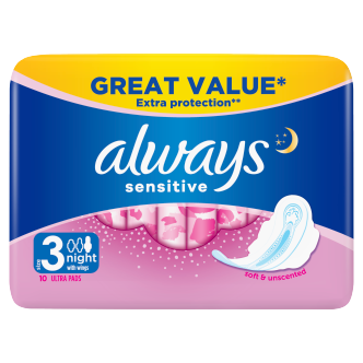 10 x Always Sensitive Night - 10 Pack
