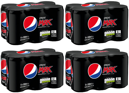 4 x Pepsi Max Cans 6 Pack 6X330Ml