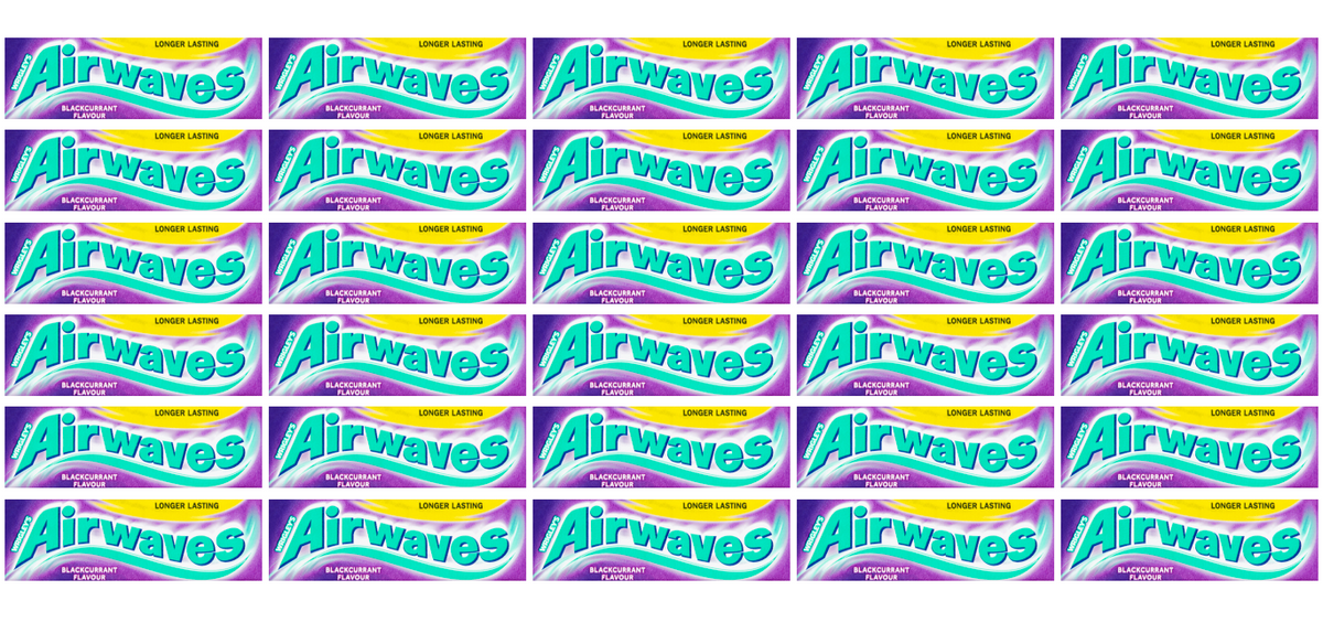 30 x Airwaves Blackcurrant Gum 10 Pce