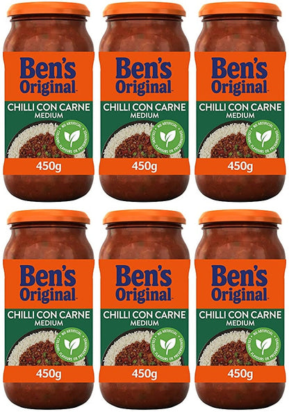 6 x Ben's Original Sauce For Chilli Con Carne Medium 450G