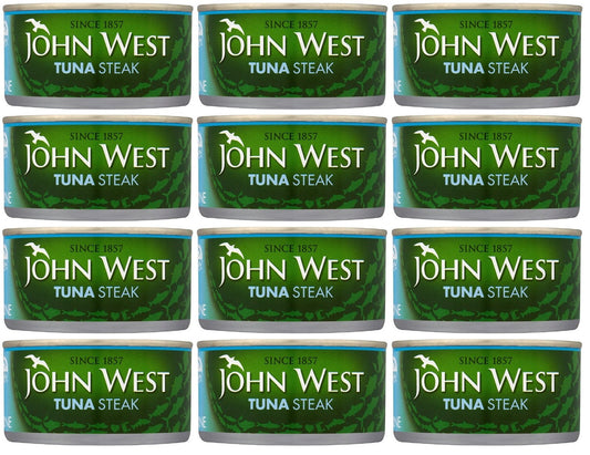 12 x John West Tuna Steak In Brine 160G