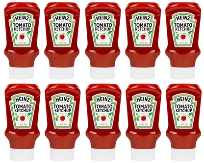 10 x Heinz Tomato Ketchup Top Down 460Gm