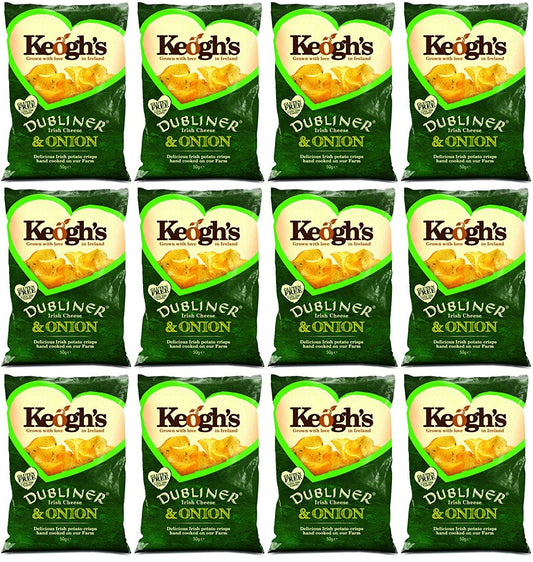 12 x Keogh's Mature Irish Cheese And Onion 125G
