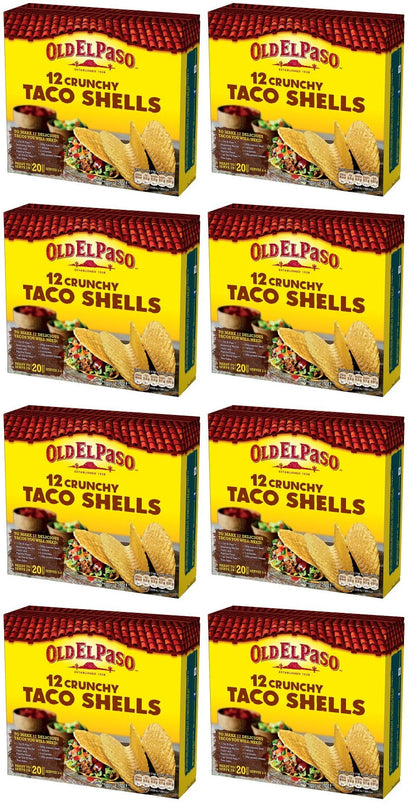 8 x Old El Paso 12 Crunchy Taco Shells 156G