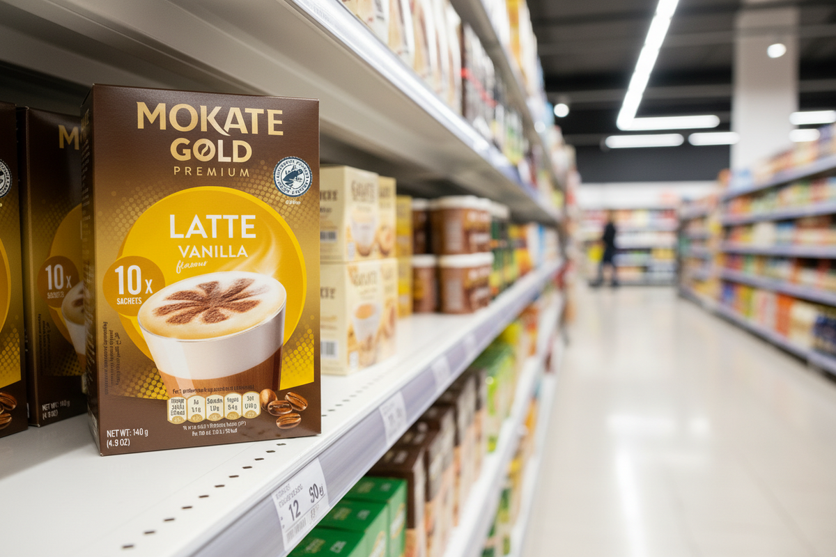12 x Mokate Gold Premium Latte Vanilla 10 Sachets - 140GM