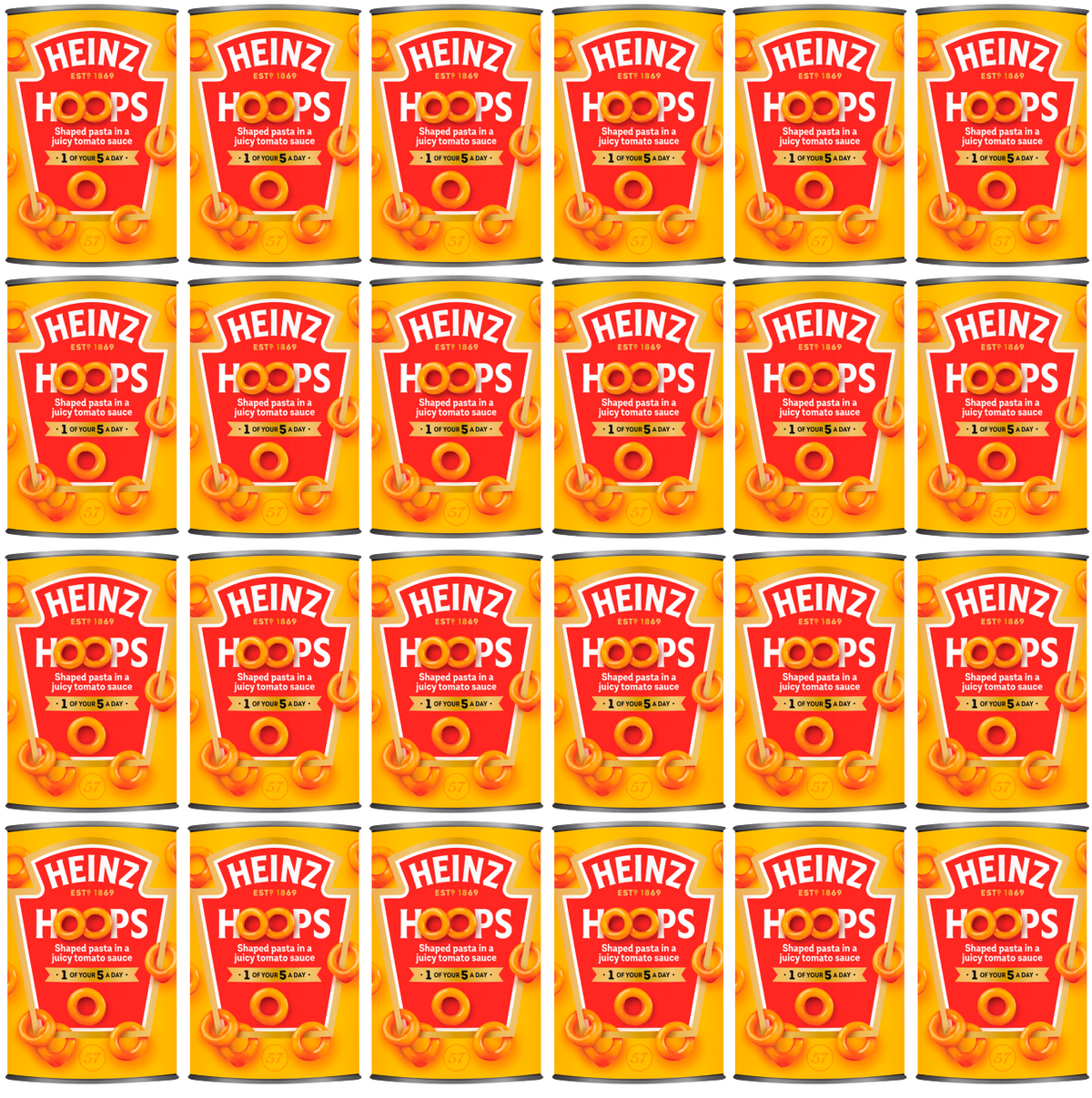 24 x Heinz Spaghetti Hoops 400Gm