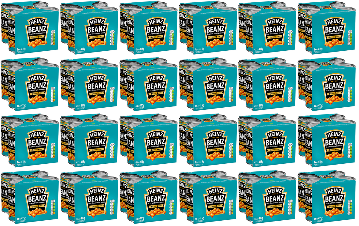 24 x Heinz Baked Beans (6 x 4 Packs) 415G