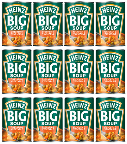 12 x Heinz Big Soup Chick/Veg 400G