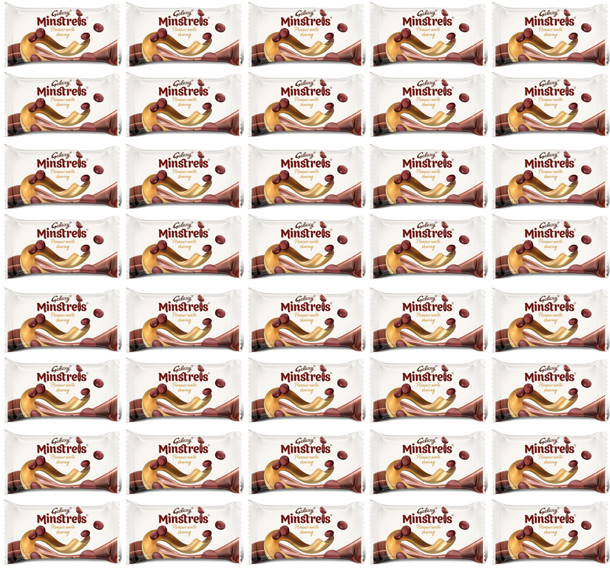 40 x Galaxy Minstrels Bags Std 42Gm