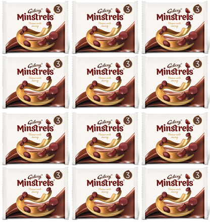 12 x Galaxy Minstrels 3Pk 126Gm