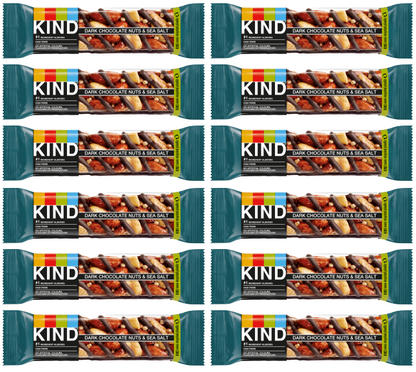 12 x Kind Dark Chocolate Nuts Salt 40Gm