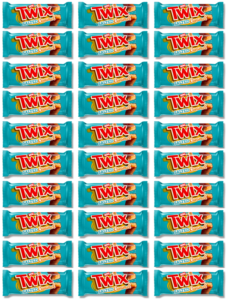 30 x Twix Salted Caramel 46Gm