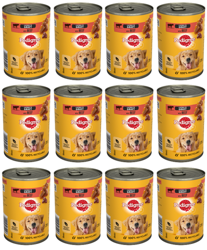 12 x Pedigree Gravy Beef 400Gm