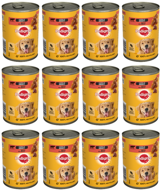 12 x Pedigree Gravy Beef 400Gm
