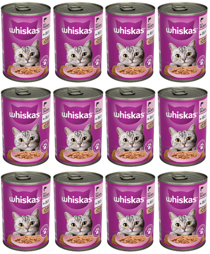 12 x Whiskas Cat Salmon & Jelly  - 400Gm