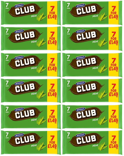 12 x Mcvities Club Mint 7pk - 154GM