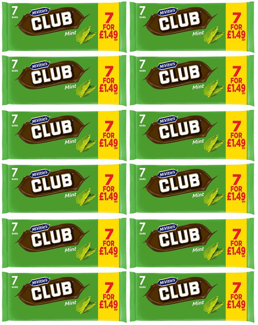 12 x Mcvities Club Mint 7pk - 154GM