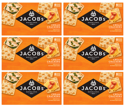 6 x Jacobs Cream Crackers Snack Packs (8 Pack)