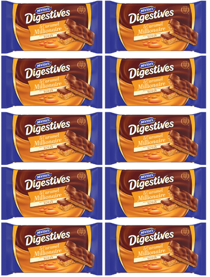 10 x Digestive Caramel Millionaire Slices 5pk - 109.9GM