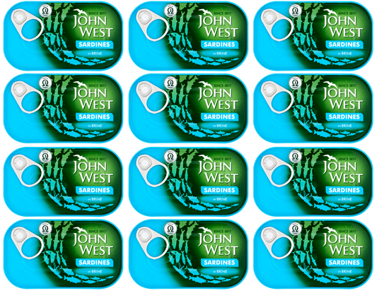 12 x John West Sardines In Brine 120Gm