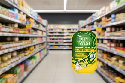 10 x John West Mackerel Fillets Sunflower Oil 125Gm