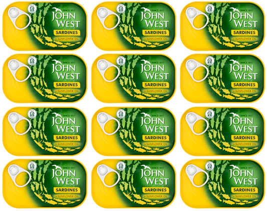 12 x John West Sardines In Sunflower Oil 120Gm