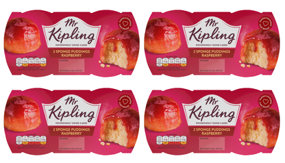 4 x Mr Kipling Raspberry Sponge Puddings 108Gr