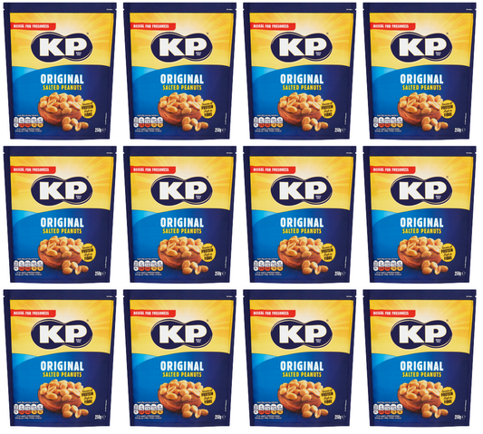 12 x Kp Original Salted Peanuts Bag 250Gm