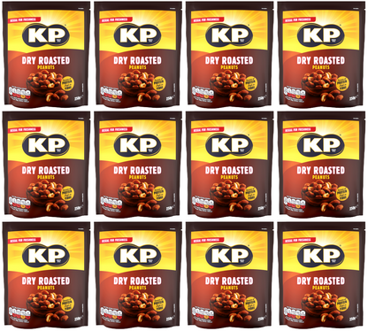 12 x Kp Dry Roasted Peanuts Bag 250Gm
