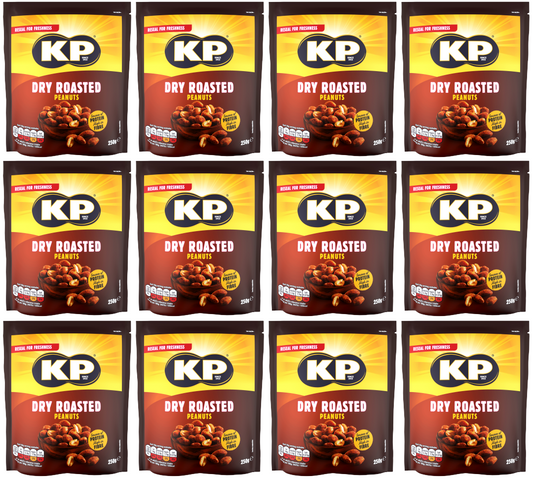12 x Kp Dry Roasted Peanuts Bag 250Gm