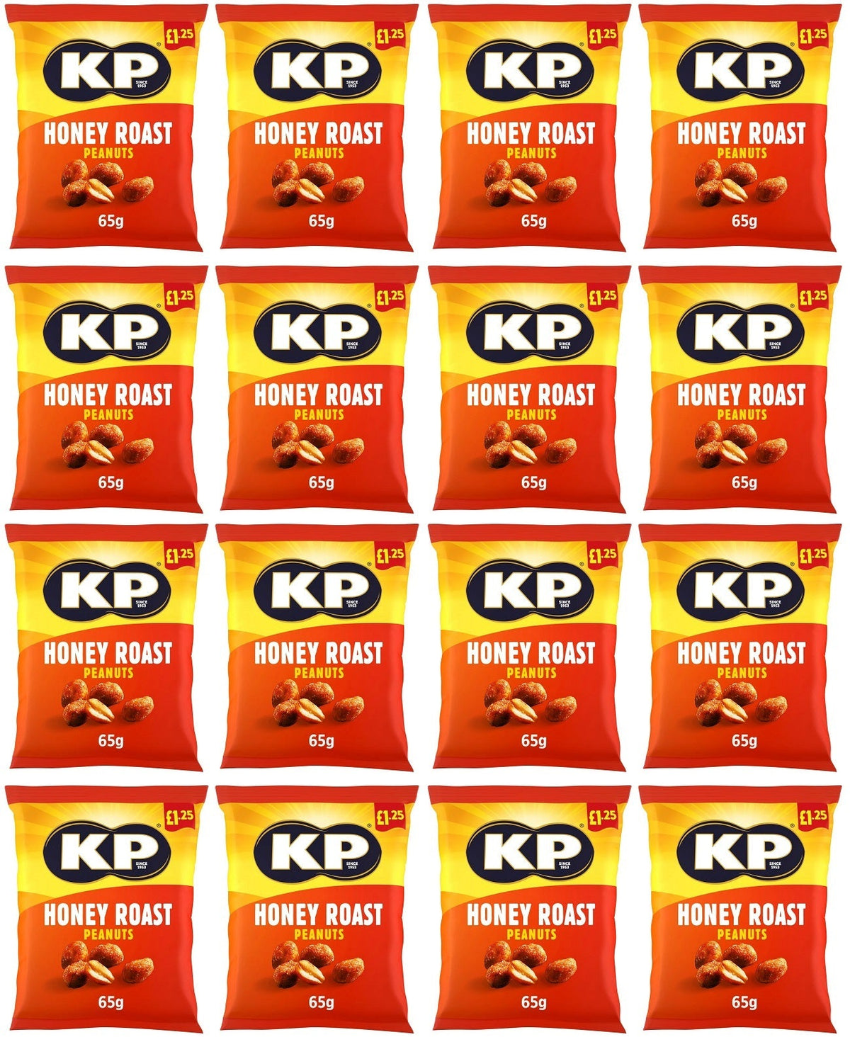 16 x Kp Honey Roasted Peanuts - 65GM