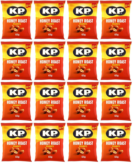 16 x Kp Honey Roasted Peanuts - 65GM