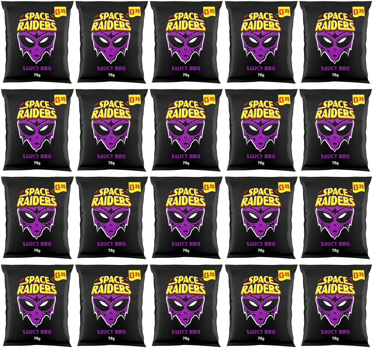 20 x Kp Space Raiders Saucy Bbq - 70GM