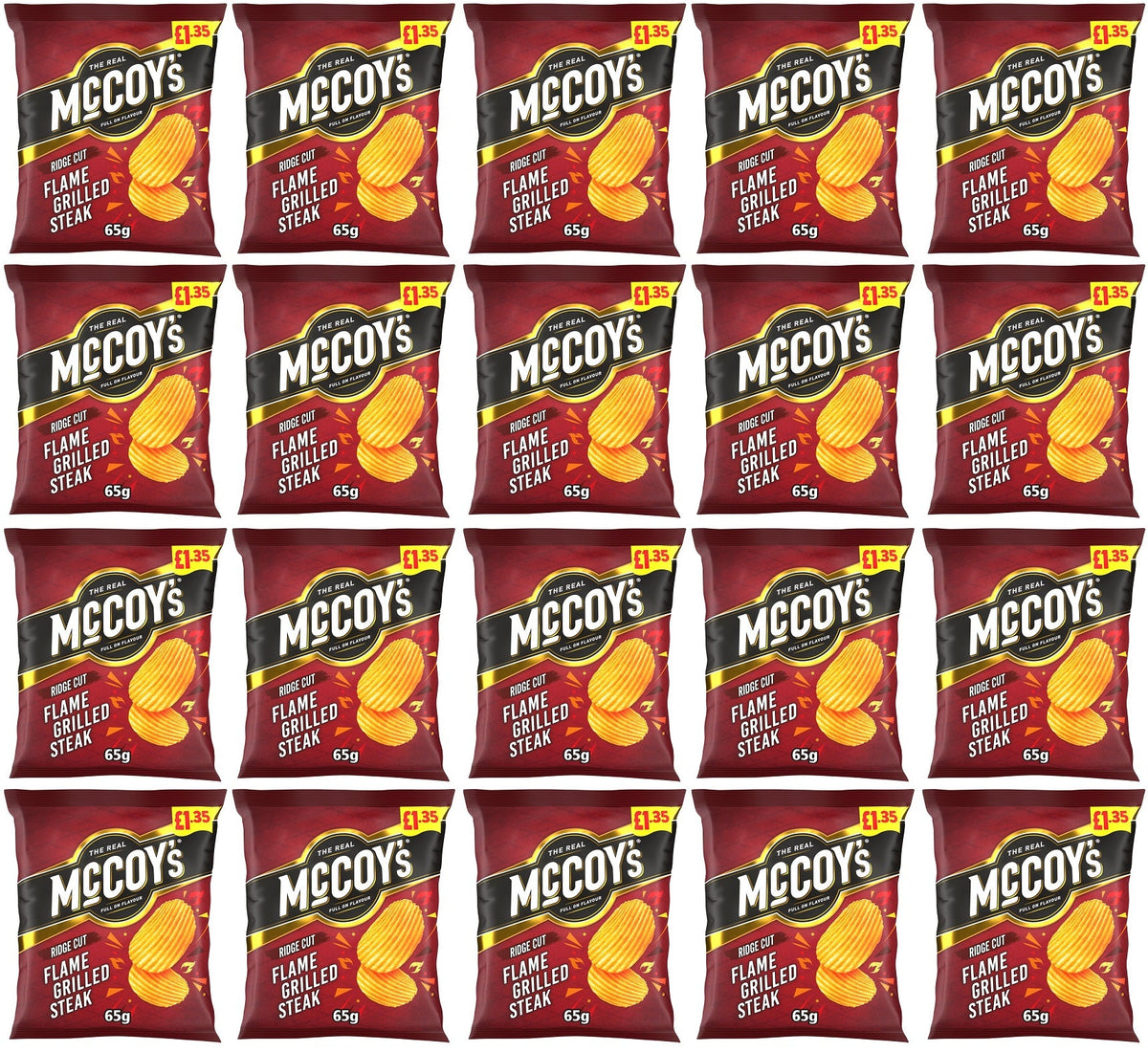 20 x Mccoys Flame Grilled Steak - 65GM