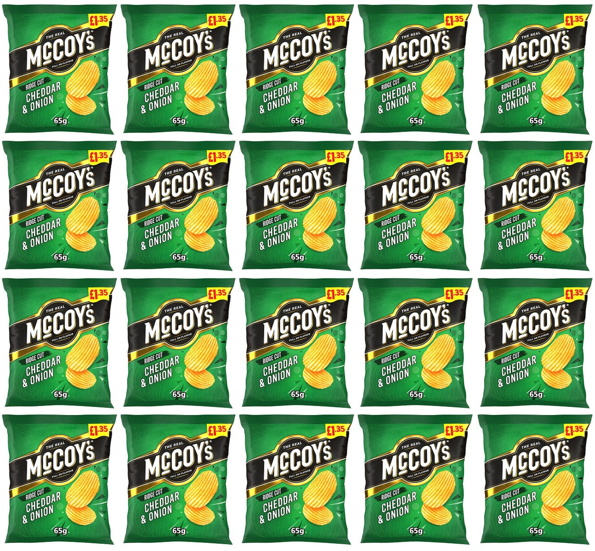 20 x Mccoys Cheddar & Onion - 65GM