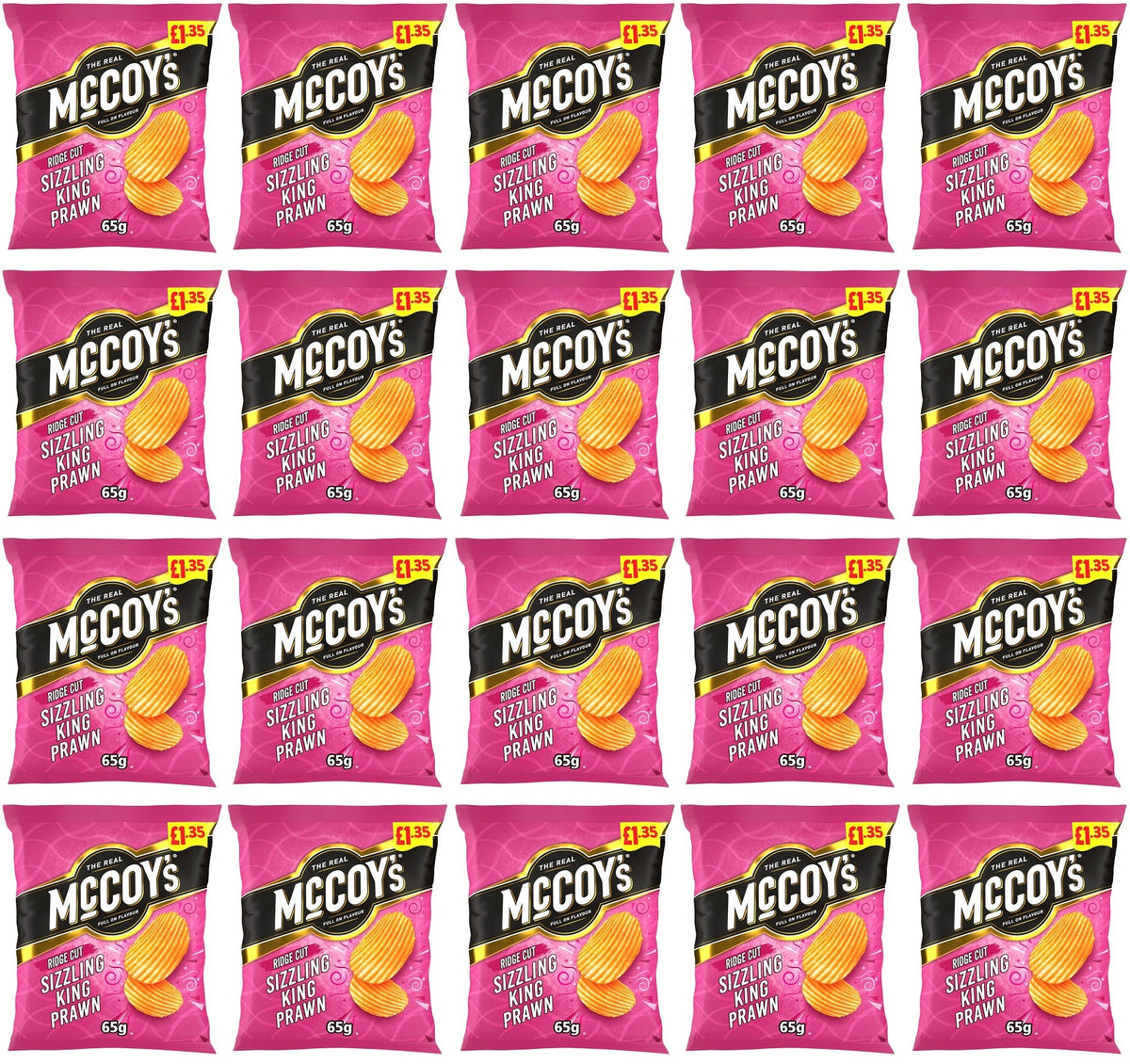 20 x Mccoys Sizzling King Prawn - 65GM