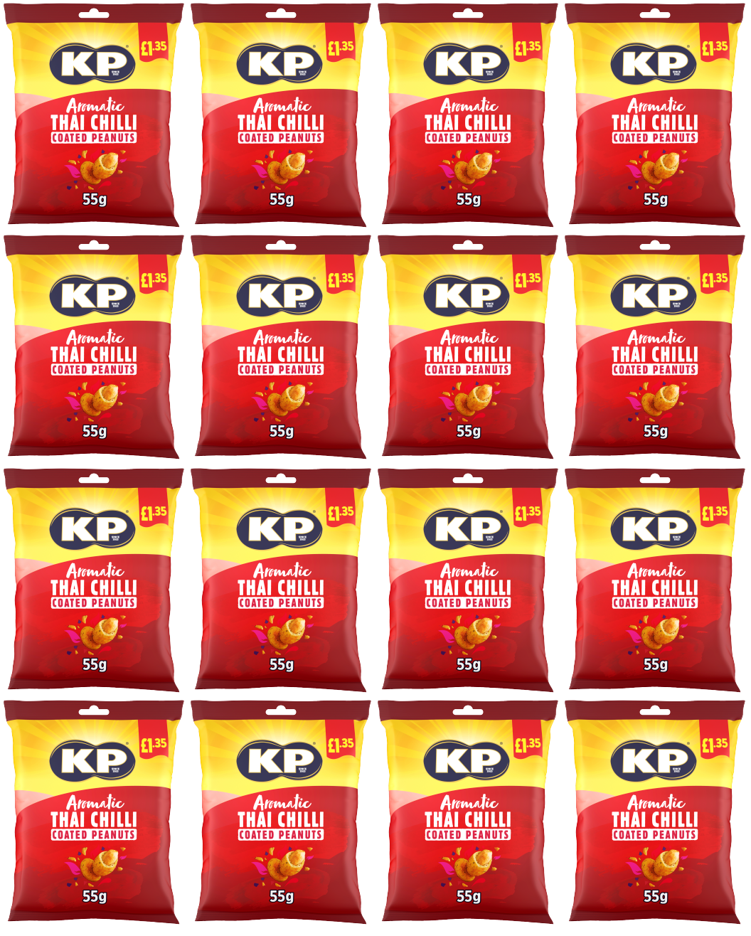 16 x Kp Aromatic Thai Chilli Peanuts - 65GM