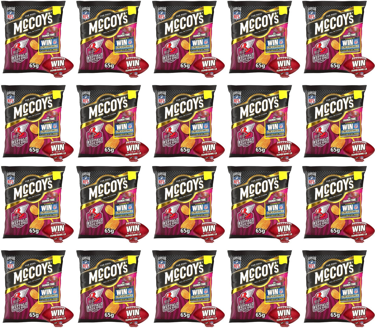 20 x Mccoys Blazin' Buffalo Chicken Wings - 65GM
