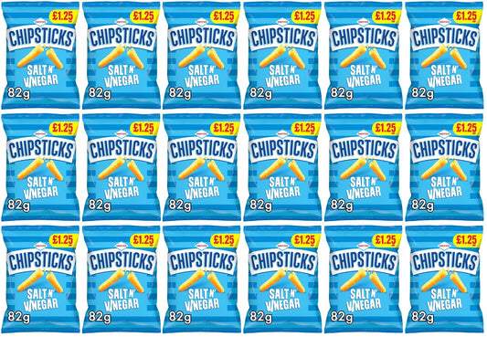 18 x Smiths Chipsticks Salt & Vinegar - 82GM