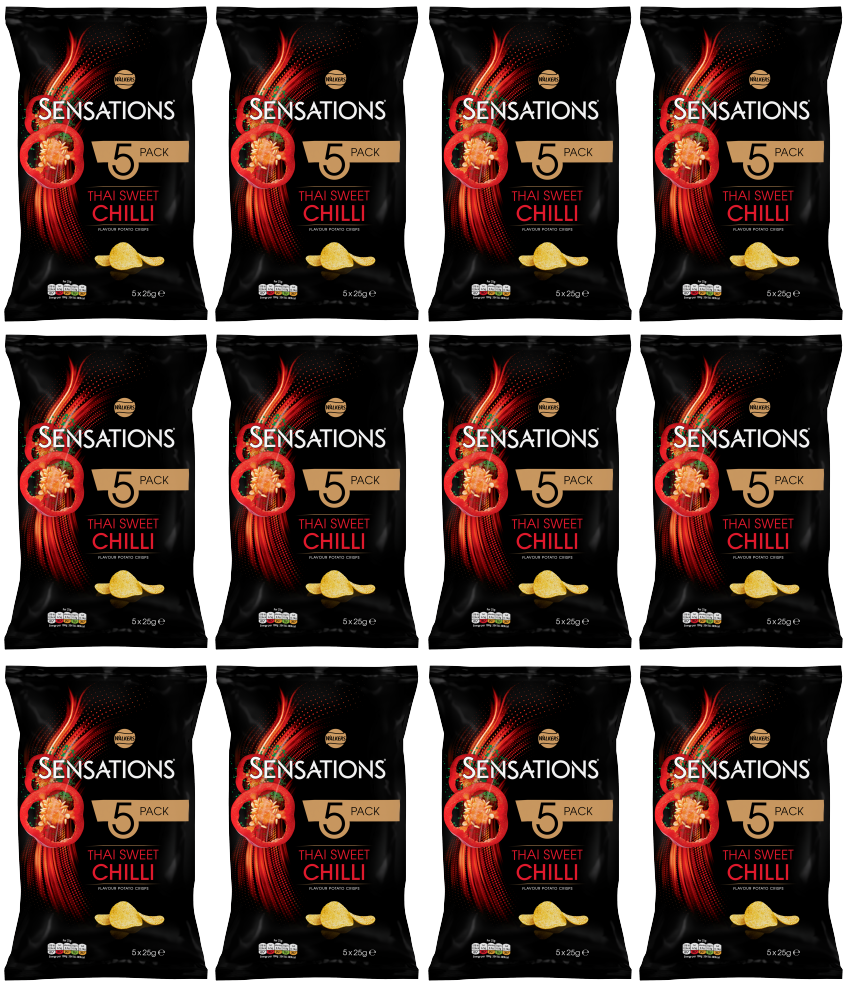12 x Sensations Thai Sweet Chilli 5 Pack - 5X25GM