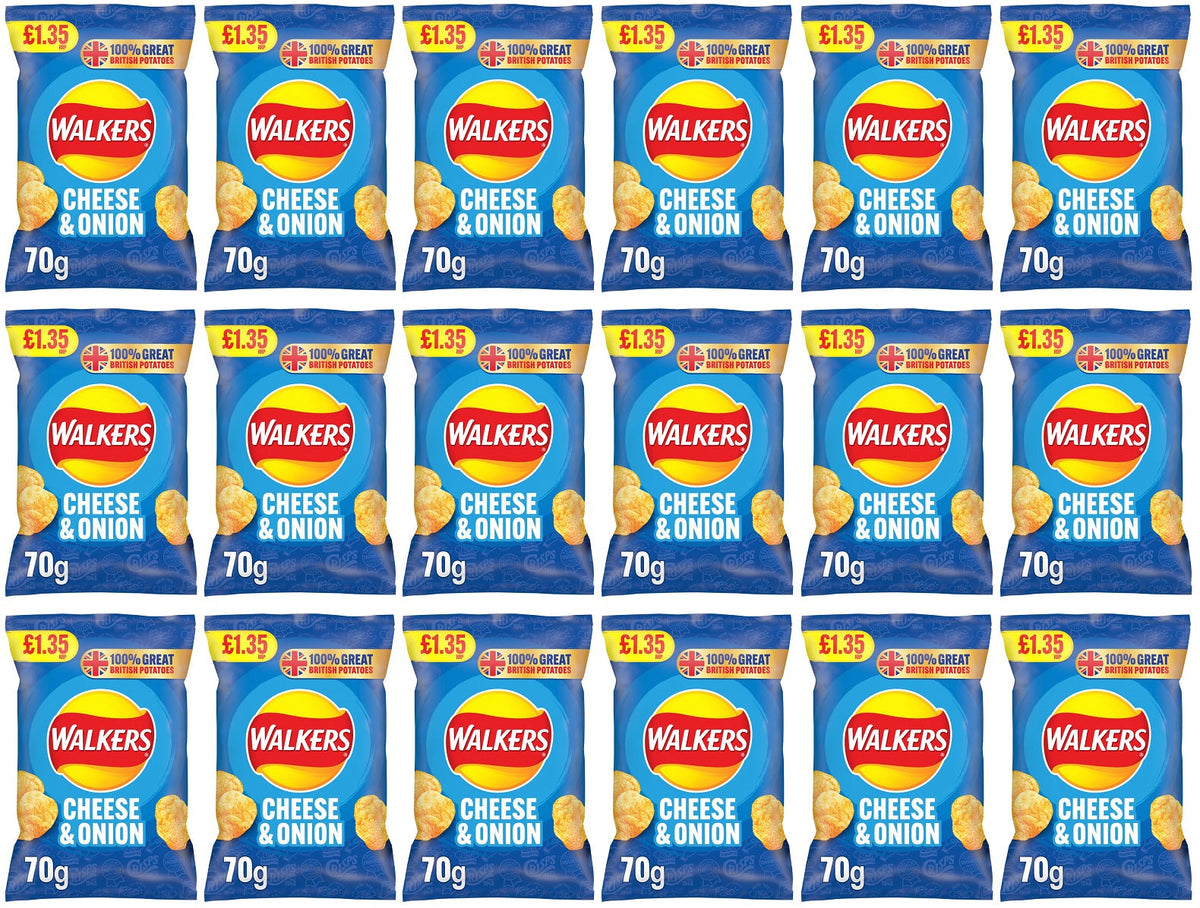 18 x Walkers Cheese & Onion - 70GM