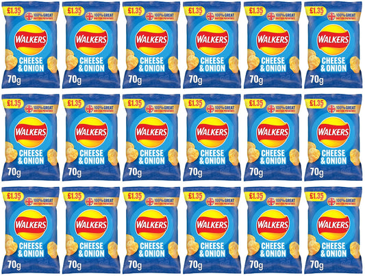 18 x Walkers Cheese & Onion - 70GM