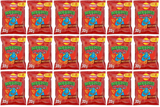 18 x Monster Munch Sweet & Spicy - 72GM