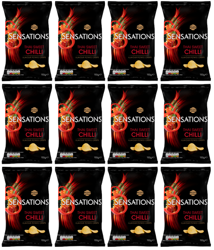12 x Walkers Sensations Thai Sweet Chilli Crisps 150Gm