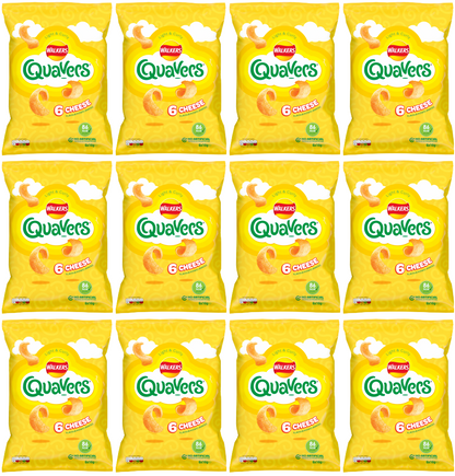 12 x Walkers Quavers Cheese 6Pk 6X16Gm
