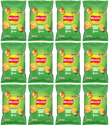 12 x Walkers Pickled Onion 6Pk 6X25Gm