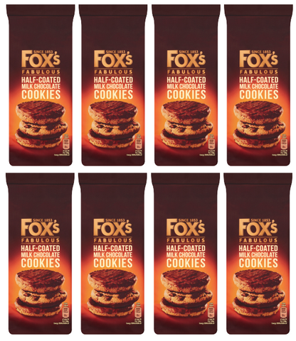 8 x Foxs Half Coated Milk Chocolate Cookie 175Gm
