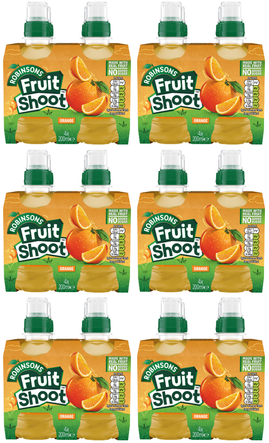 6 x Fruit Shoot 4Pk Orange 4X200M
