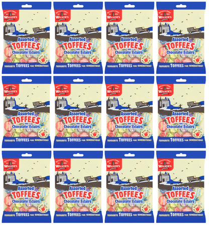 12 x Walkers Assorted Toffees & Chocolate Eclairs 150Gm