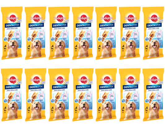 14 x Pedigree Dentastix Dental Chews Dog 4 Large Sticks 154G